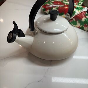 Le Creuset White Teapot with Black Handle